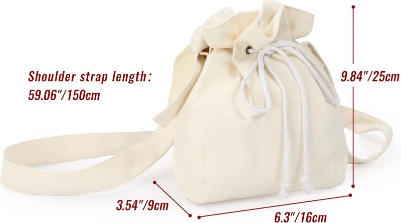 Procos Medieval Bag Canvas Renaissance Drawstring Shoulder Bag Coin Purse Costume Accessories for Festival LARP - Image 5